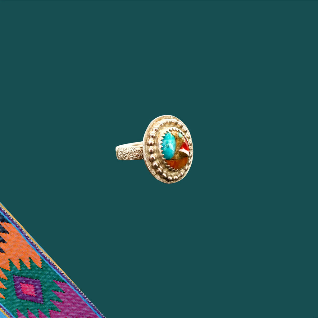 Bague en turquoise d’Arizona et argent IMPÉRATRICE - Tribu Turquoise