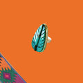 Bague plume en turquoise d’Arizona et argent PLUME #2 tribu turquoise
