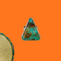 Bague en turquoise d’Arizona et argent PYRAMIDE tribu turquoise