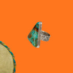 Bague en turquoise d’Arizona et argent PYRAMIDE tribu turquoise
