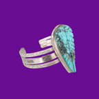 Bracelet en turquoise d’Arizona et argent PLUME