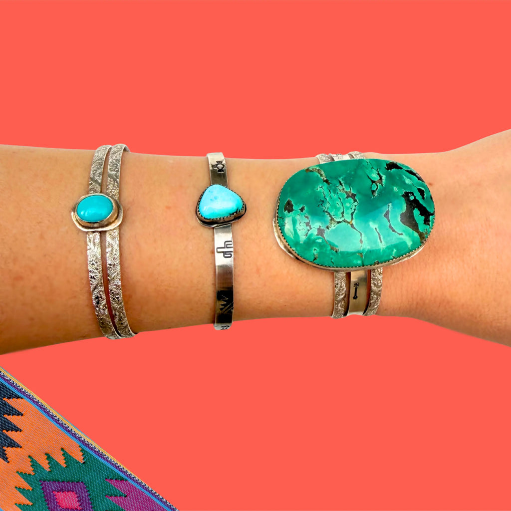 Bracelet en argent et turquoise NEW MEXICO #2 Tribu Turquoise