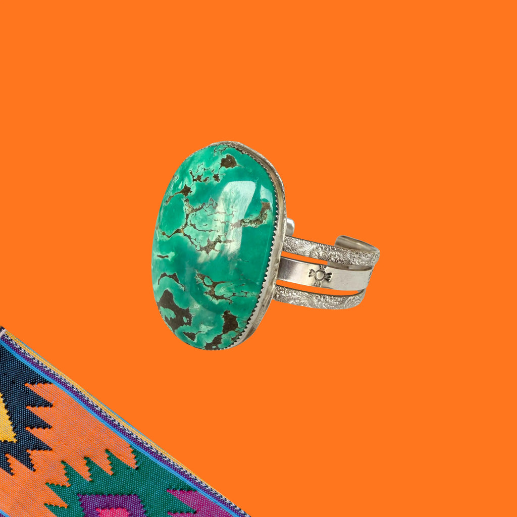 Bracelet en argent et turquoise NEW MEXICO #2 Tribu Turquoise