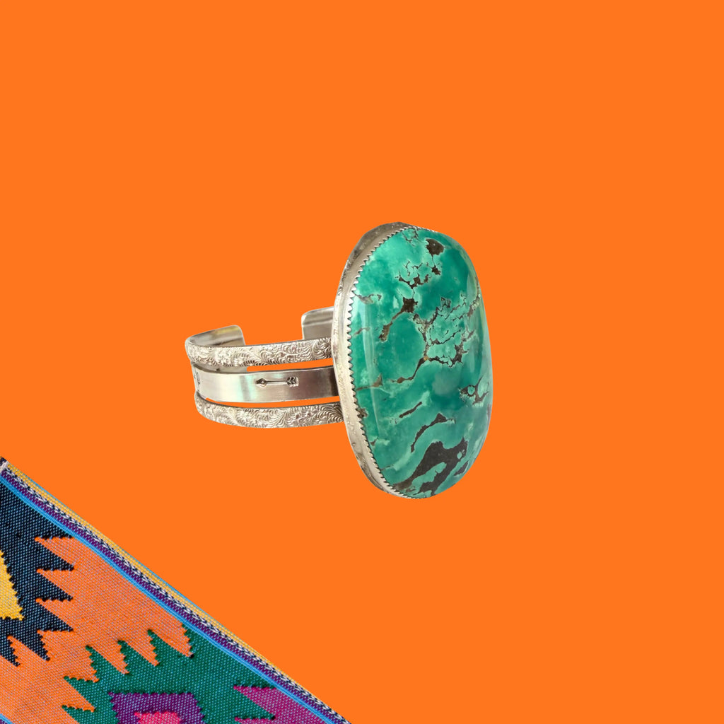 Bracelet en argent et turquoise NEW MEXICO #2 Tribu Turquoise