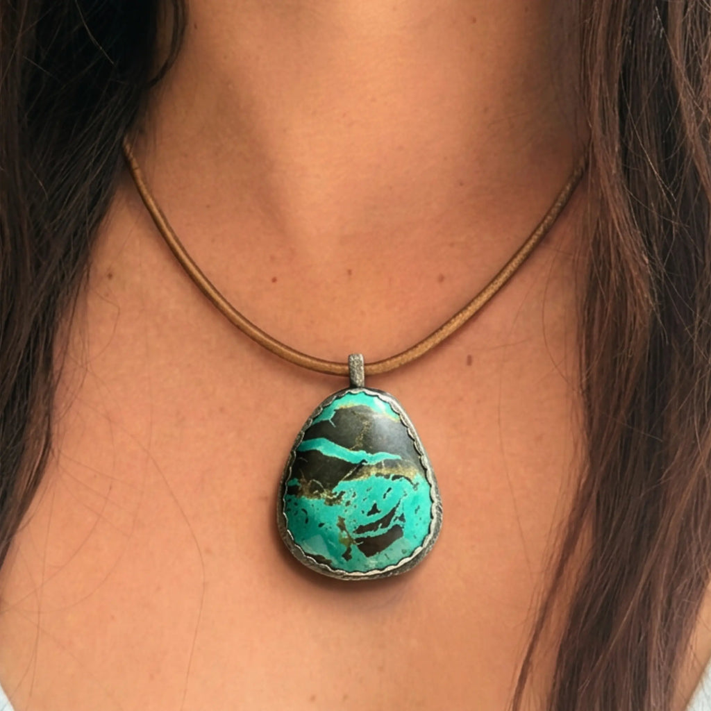 Pendentif en turquoise et argent NEW MEXICO#7