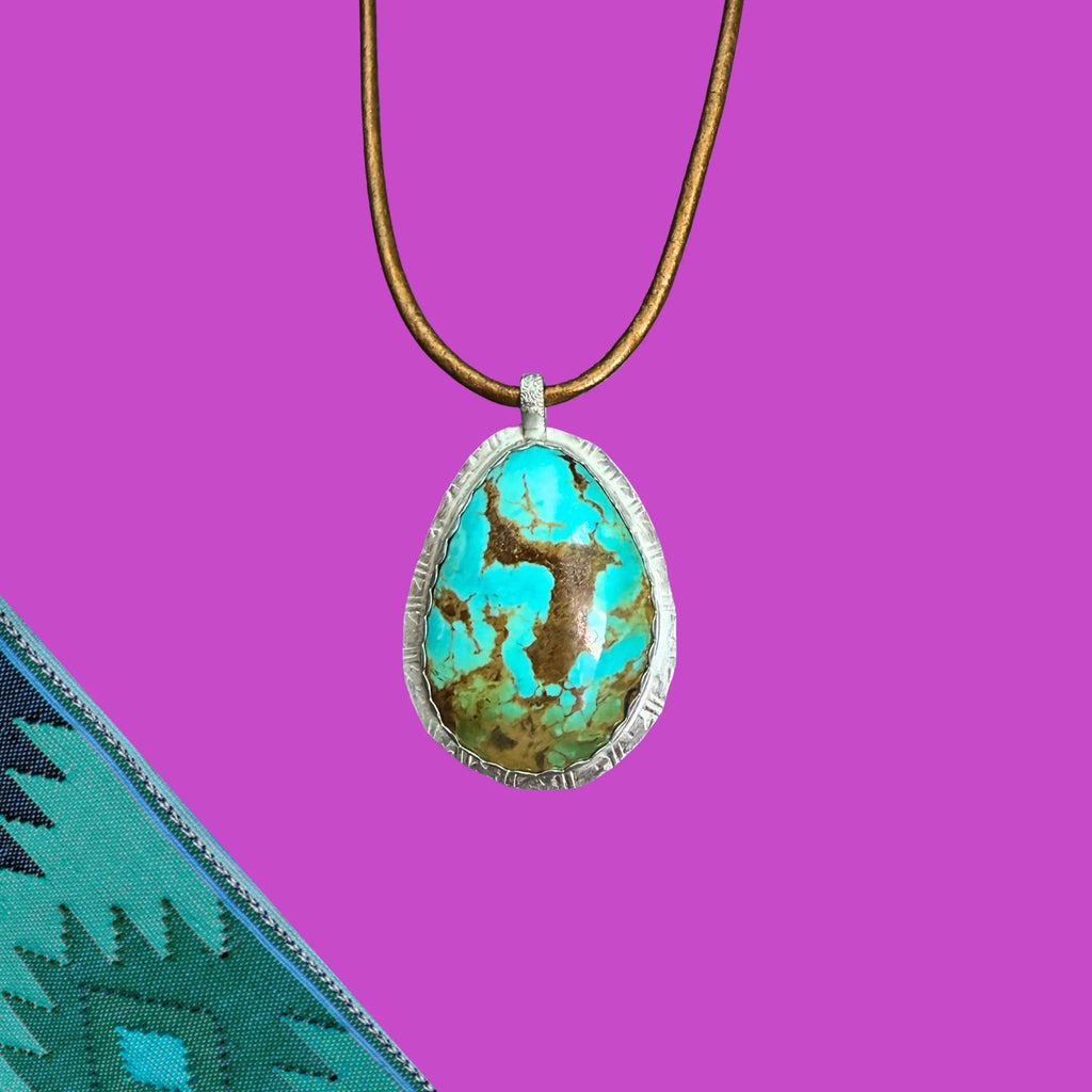 Pendentif en turquoise et argent NEW MEXICO#6