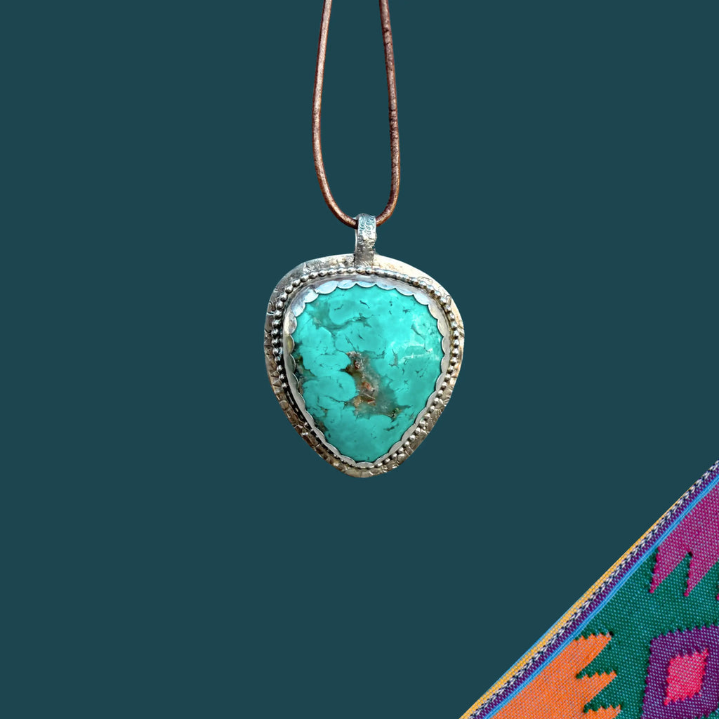 Collier en turquoise et argent NEW MEXICO#1 Tribu Turquoise