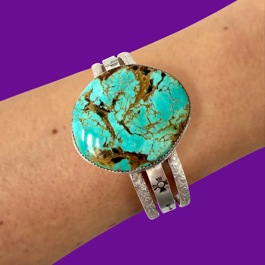 Bracelet en turquoise et argent NEW MEXICO #1 Tribu Turquoise