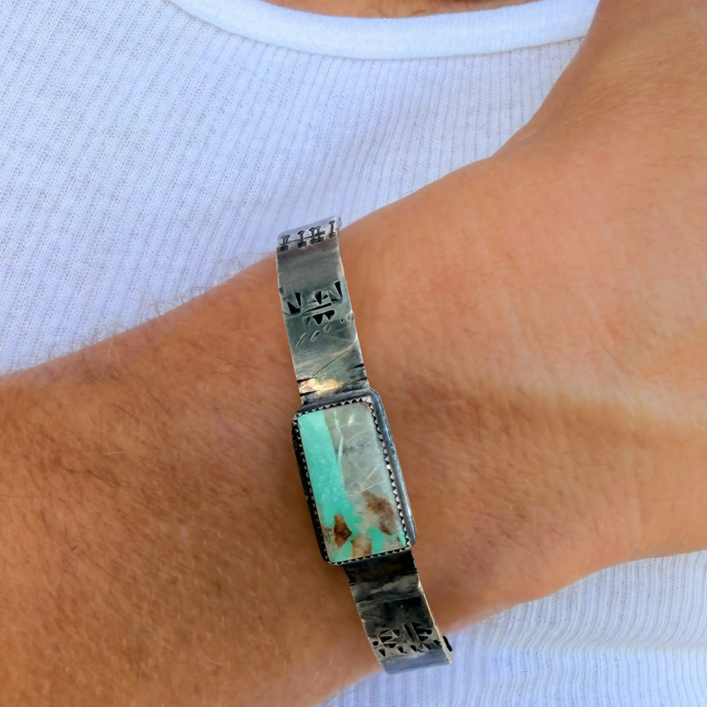 Bracelet homme en argent et turquoise SAPIENS
