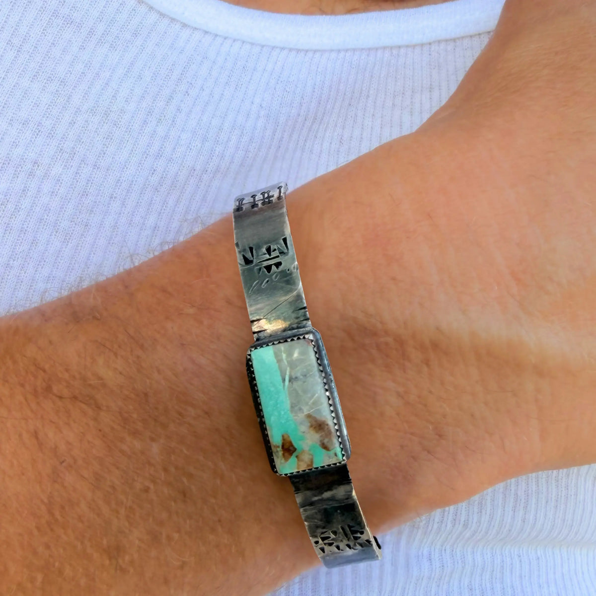 Bracelet homme en argent et turquoise SAPIENS