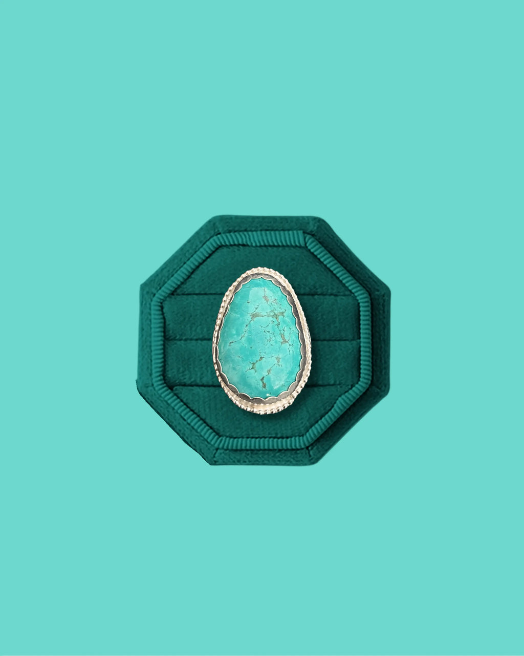 Bague NEW MEXICO#2 en argent et turquoise tribu turquoise