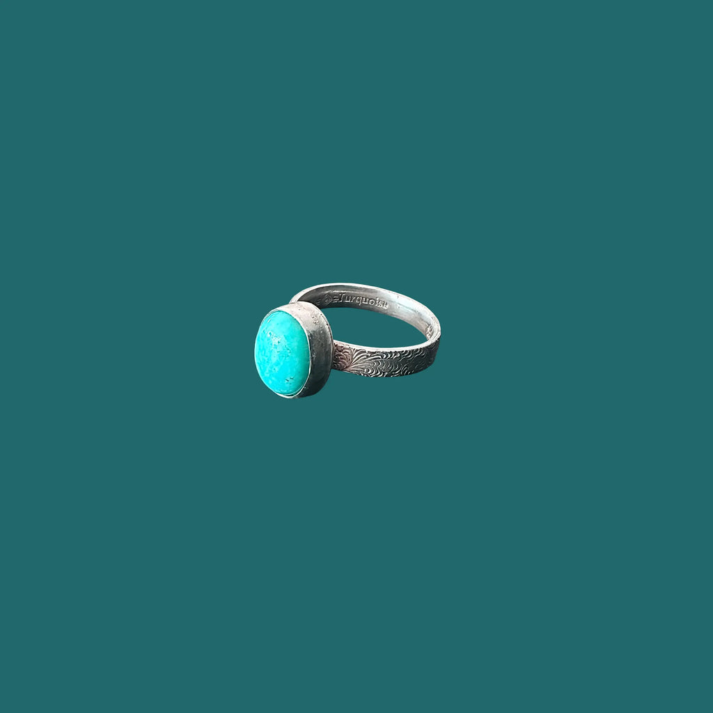 Bague en turquoise d’Arizona et argent PIERRE