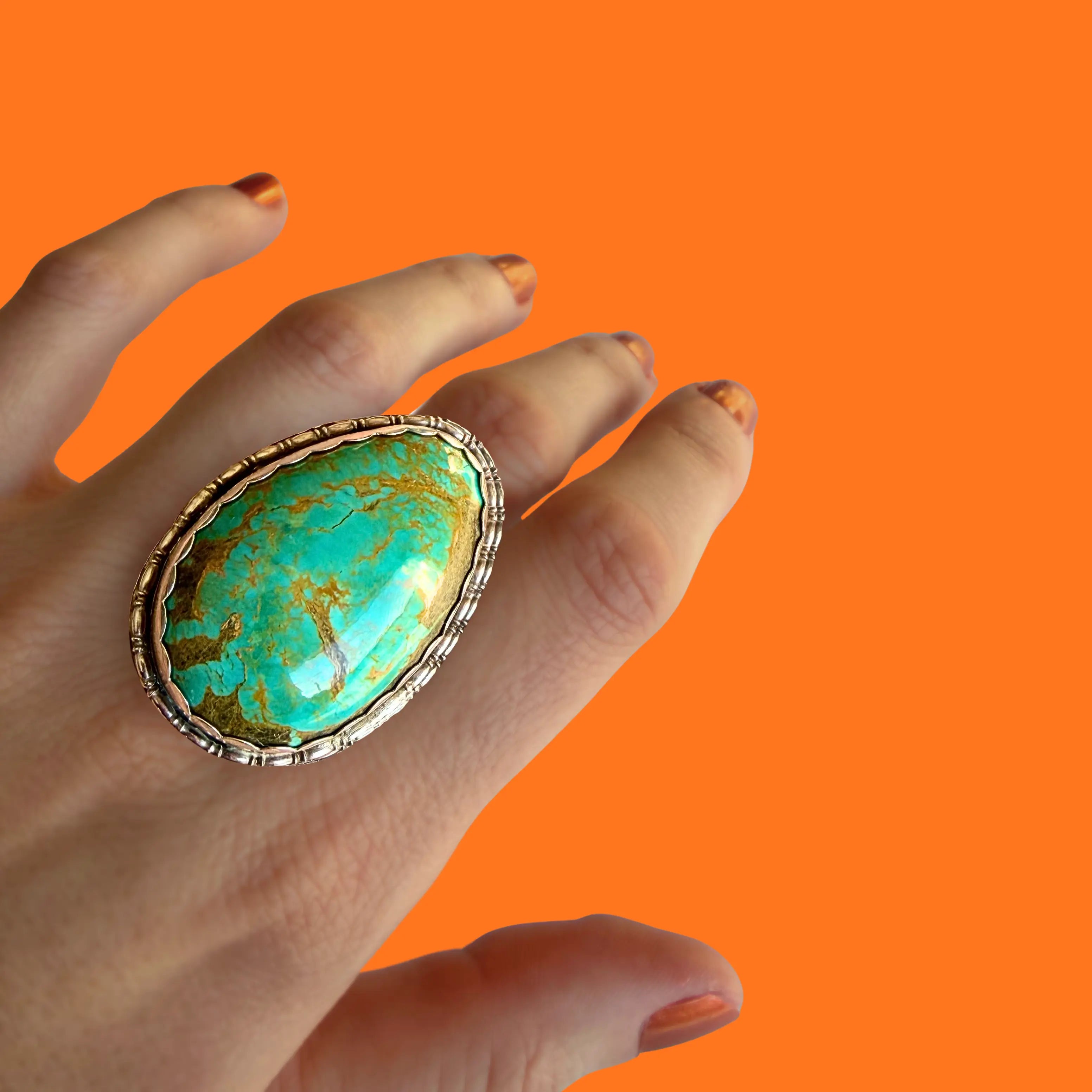 Bague en turquoise et argent NEW MEXICO #3 - Tribu Turquoise