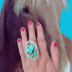 Bague NEW MEXICO#1 en argent et turquoise tribu turquoise