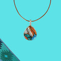 Pendentif en argent, turquoise et huître épineuse BRONZE#1 Tribu Turquoise