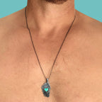 Pendentif corse coeursica en argent et turquoise