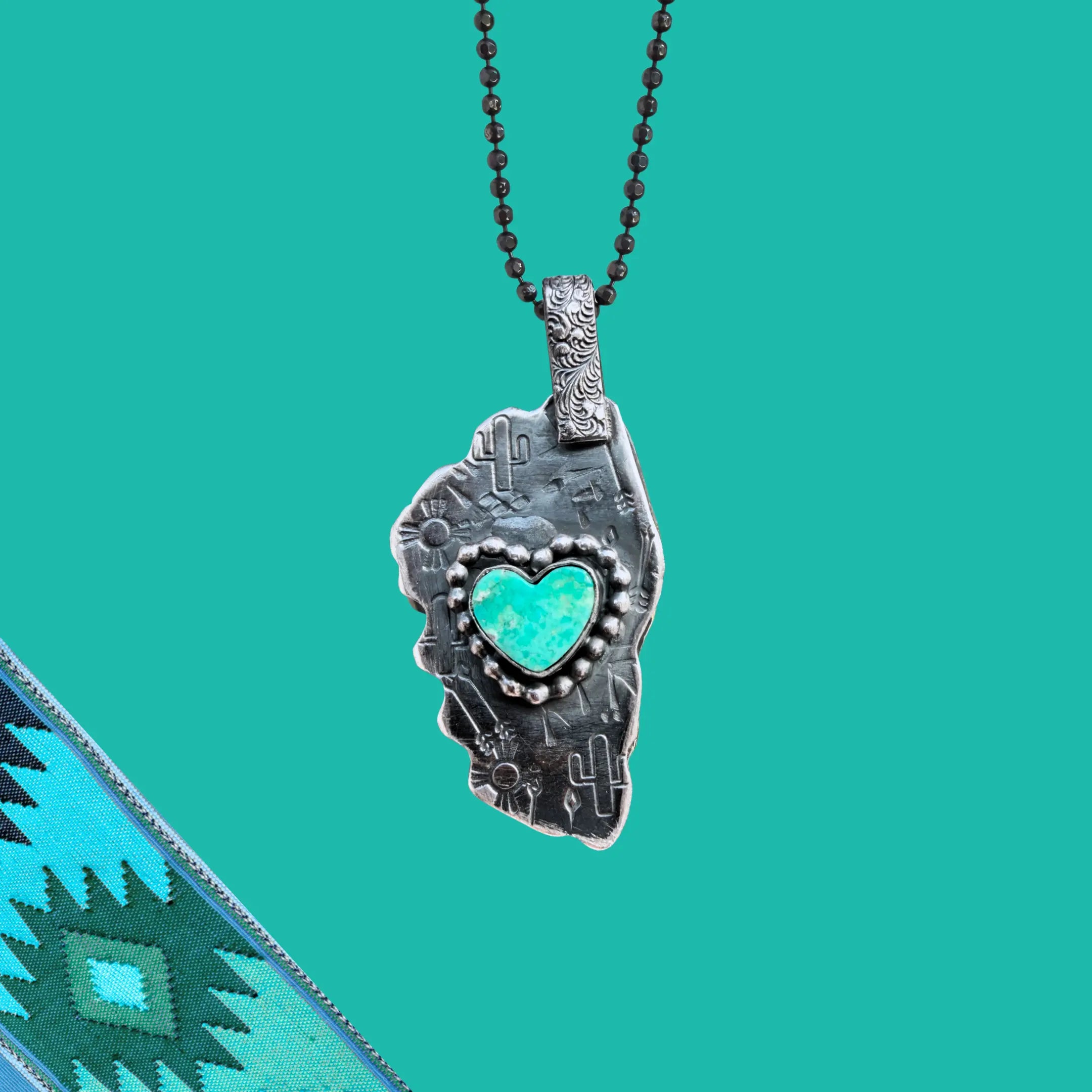 Collier corse en argent et turquoise